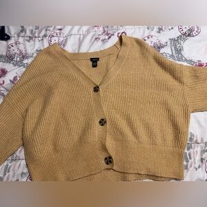 Rue21 Women's Sweater Long Sleeve Size 1X Brown Tan Button Front